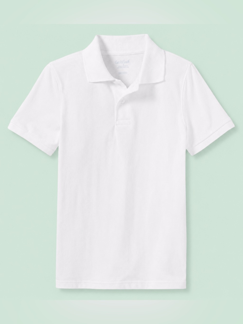 KIDS Cat & Jack School Uniforms White Collared Pique Short Sleeve Polo Shirt - M